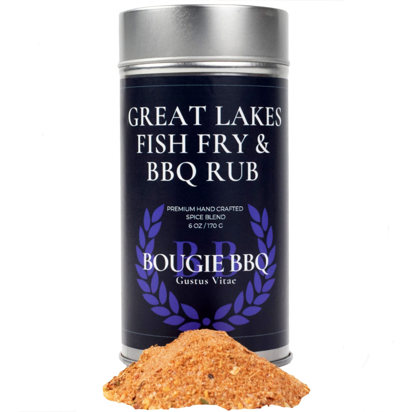 Great Lakes Fish Fry & BBQ Rub | Gourmet Seasoning, Artisanal Spice Blend | All Natural, Non GMO | Hand Crafted in Small Batches in USA | No MSG or Artificial Ingredients | GLP-1 Friendly | Sustainably Sourced, Ultra Premium Seasoning | Bougie BBQ | Gustu