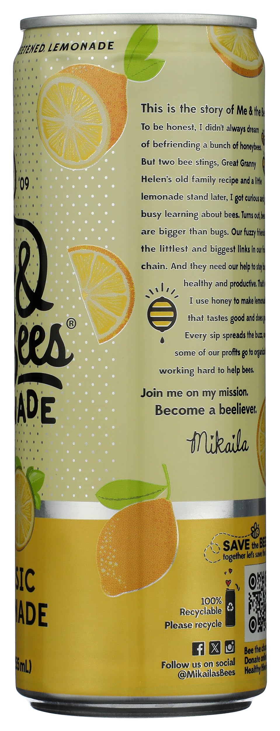 ME & THE BEES Classic Lemonade, 12 FZ