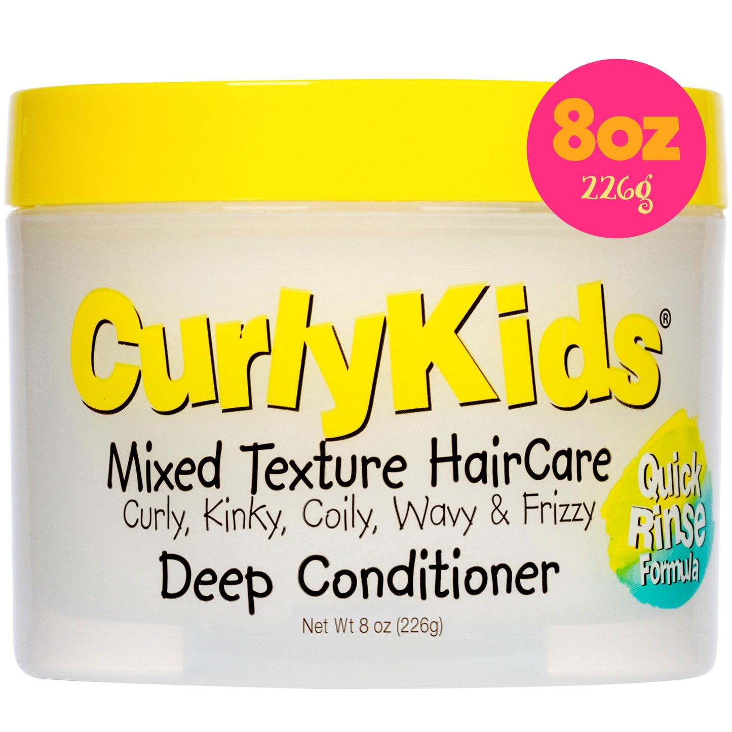 CurlyKids Hair Detangler Conditioner for Kids Kinky, Wavy & Curly Hair - Sulfate & Paraben Free Hair Care Formula - 8oz