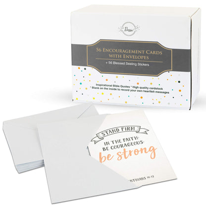 Dessie 56 Pack Inspirational Bible Verse Cards with Envelopes | 8 Unique Scripture Cards | Boxed Greeting Card Set with Blessed Stickers And Bonus Self-Reflection E- Scripture Journal