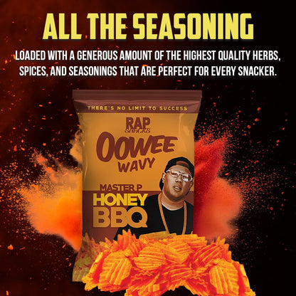 Rap Snacks Master P Honey BBQ Wavy Potato Chips 2.5 Oz Bags - Pack of 12