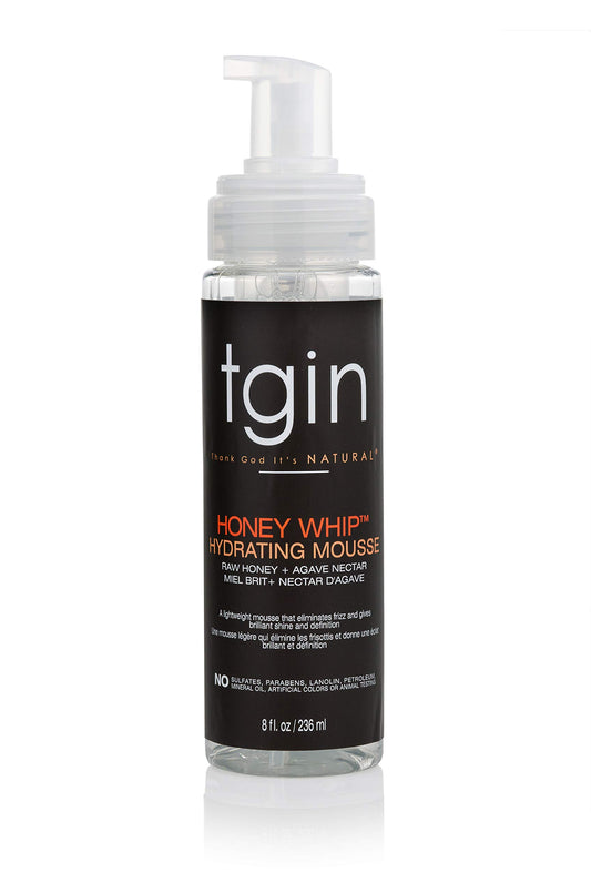 tgin Honey Whip Hydrating Mousse for Natural, Dry, Curly, and Damaged Hair - 8 Oz