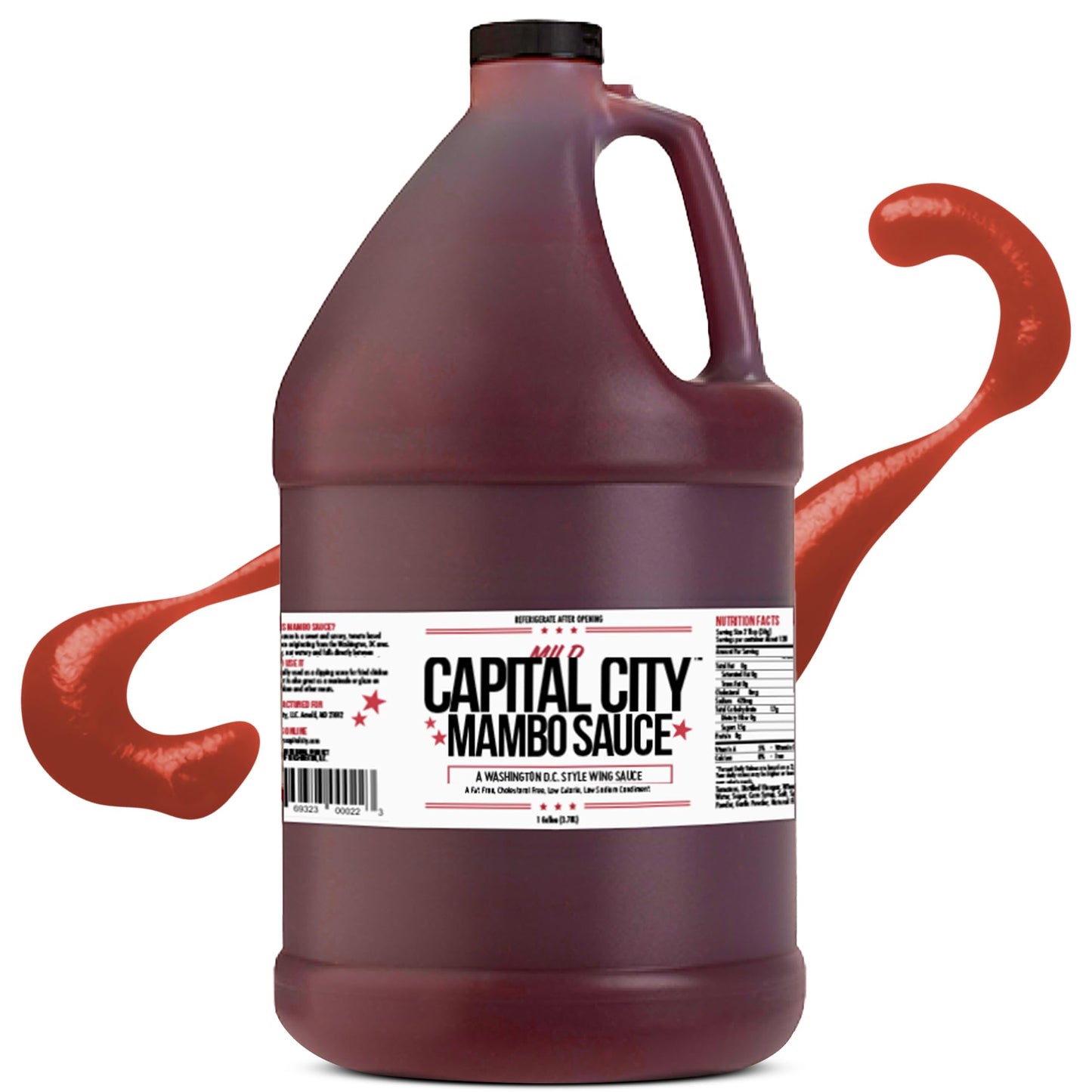 Capital City Mambo Sauce Mild, Washington DC Wing Sauces, Perfect Condiment for Wings Chicken Pork Beef Seafood Burgers Rice or Noodles, 128oz (1 Gallon)