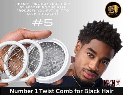 HaHa Davis Twist It Up Comb - Special Edition, V5 Modular Dome Comb for Black Men's Curls - Alternative to Hair Sponges and Tennis Racket Twist Combs