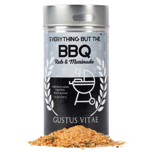 Everything But The BBQ Rub and Marinade | | Gourmet Seasoning | Artisanal Spice Blend | All Natural | Non GMO | Hand Crafted | Made In USA | 7.5 oz (213g) | Small Batch | Gustus Vitae | #562