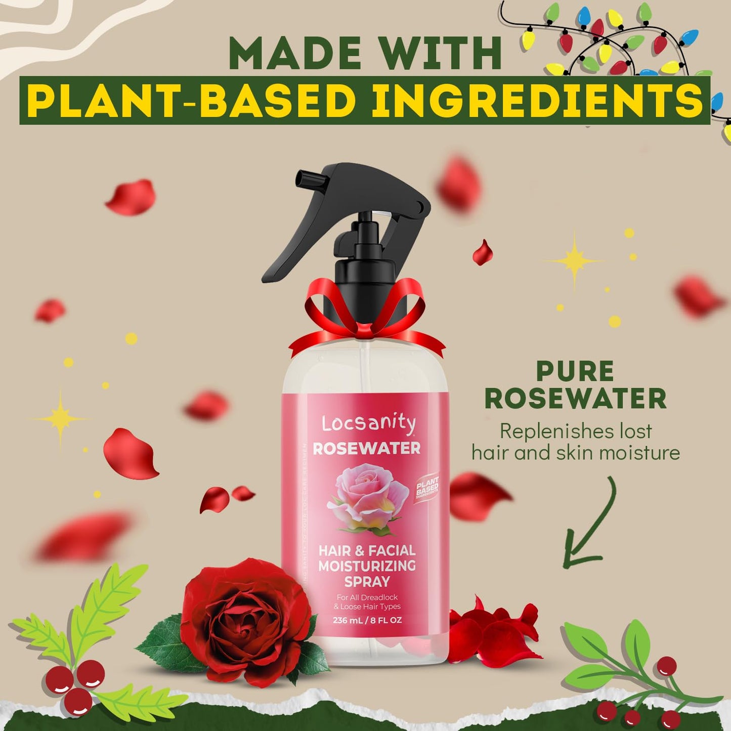 Locsanity Pure Rosewater Hair and Facial Daily Moisturizing/Refreshing Spray