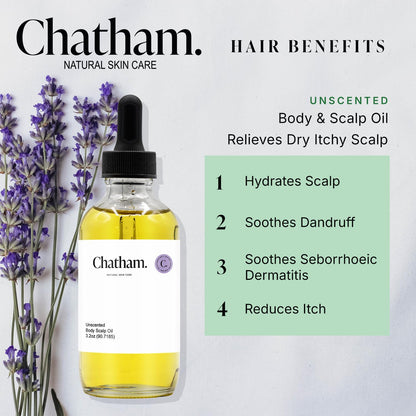 Chatham Natural Skin Care Scalp and Body Oil (Unscented) 3.2oz