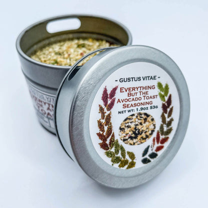 Everything But The Avocado Toast Seasoning | Authentic Gourmet Spice Mix & Artisanal Seasoning | All Natural, Non GMO | Small Batch, Hand Crafted | Made in USA | Ultra Premium, Sustainably Sourced | GLP-1 Friendly | Magnetic Tin | Gustus Vitae | #34