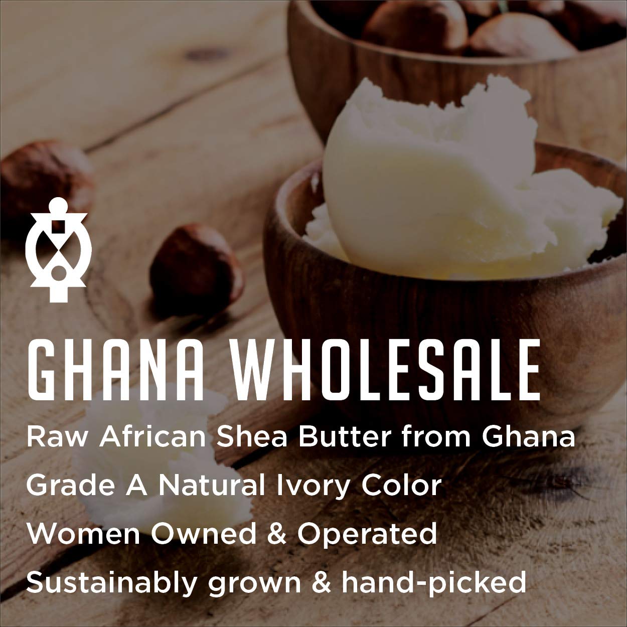 Ghana Wholesale Raw Shea Butter - Natural Skin Care for Face, Hair and Body (1 LB), Unrefined Grade A, 100% Pure, Organic & Fair-Trade Principles, Bulk Shea for Body Butters & Lotions