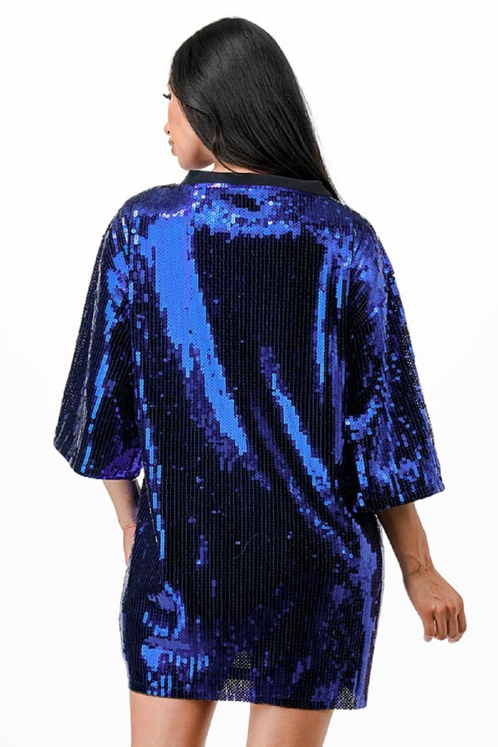 2Chique Boutique Women's Blue It's My Birthday Sequin T Shirt Dress One Size Regular