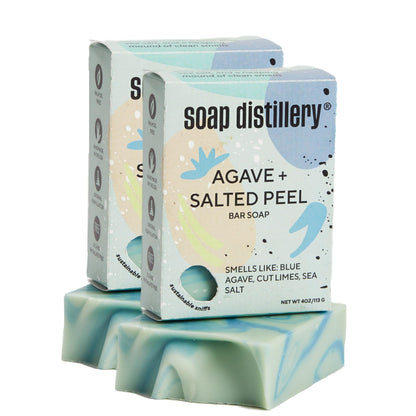 Soap Distillery Agave + Salted Peel Bar Soap Two Pack - Green Tea and Cucumber Fresh - Citrus Lime Soap - Clean smelling fresh scent