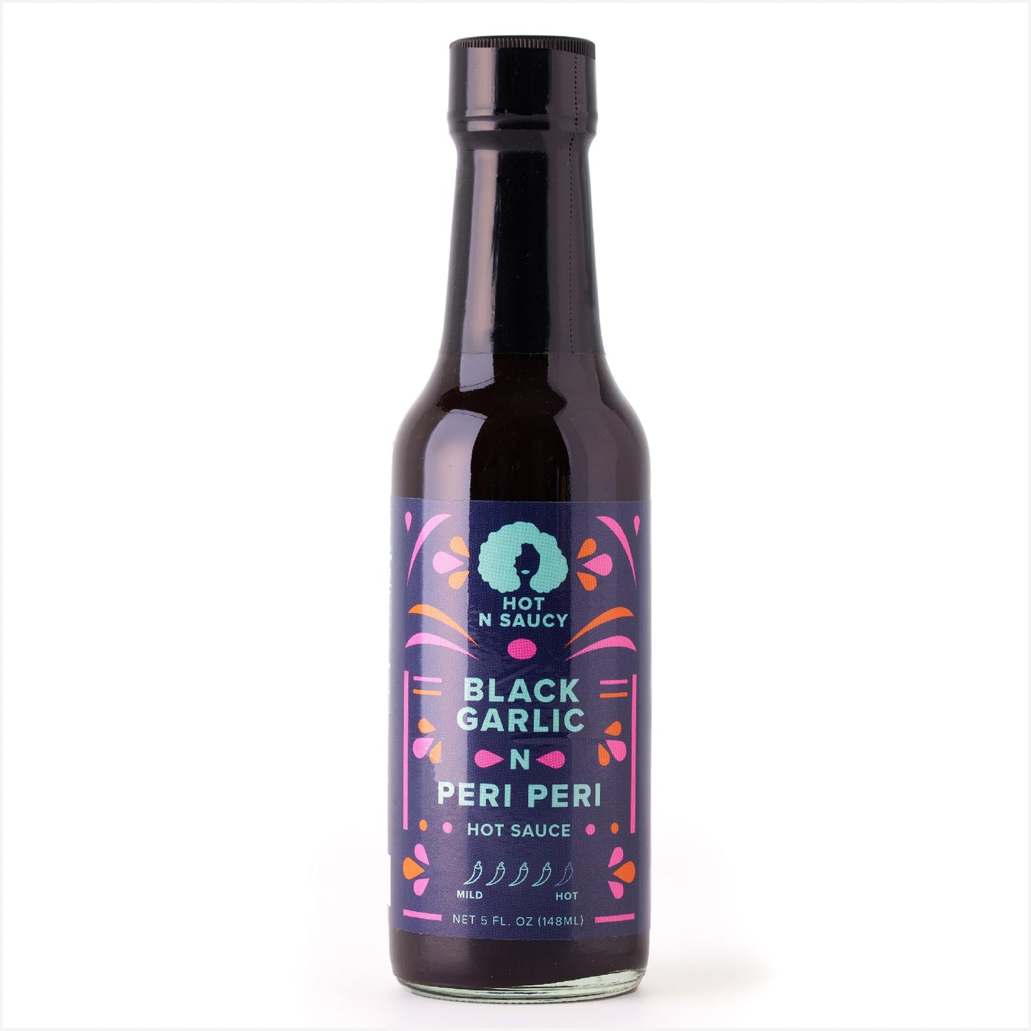 Hot N Saucy | Black Garlic N Peri Peri Hot Sauce, 5 fl oz