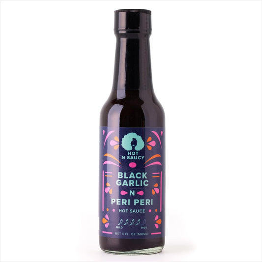 Hot N Saucy | Black Garlic N Peri Peri Hot Sauce, 5 fl oz