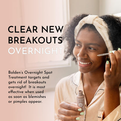 Bolden Overnight Spot Treatment | Targets and Gets Rid of Breakouts Overnight | For All Skin Types with Active Blemishes & Prevents Future Breakouts | 1.0 fl oz