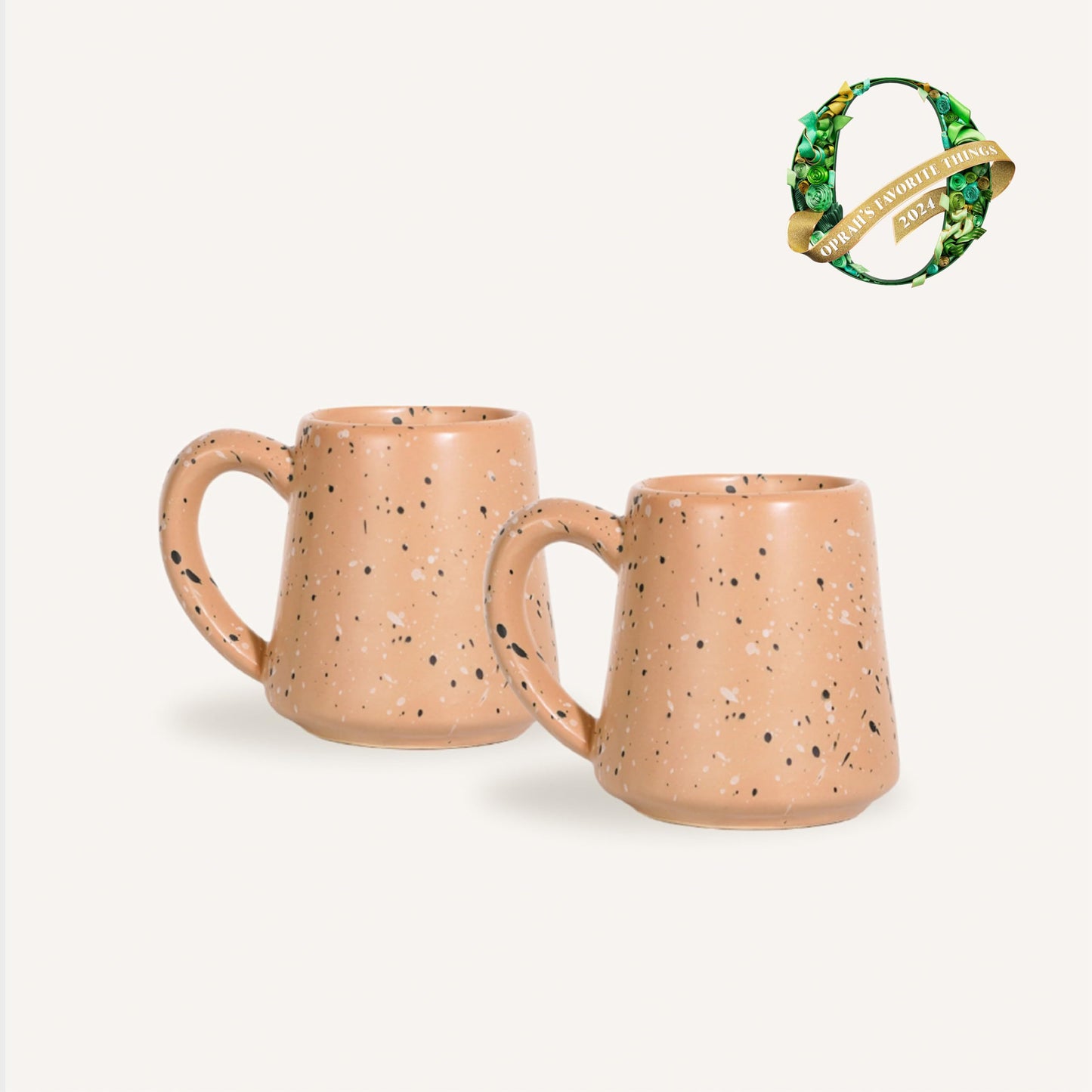 SWEET JULY Edgewater Collection Coffee Mugs Set of Two - Durable, Hand-Thrown Ceramic Mugs for Coffee & Tea, 16 oz Capacity - Available in White, Black, Gray, and Ch (Chai Speckled)