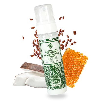 Evolving Textures Remember Me Styling Foam and Holding Mousse for Curly Hair, Curl Leave In with Coconut Oil & Aloe Vera, Go Big & Bold with Moisturizing and Curl Defining Hair Mousse 8 fl. oz.