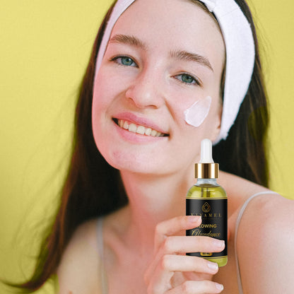 KIYAMEL Glowing Abundance Oil for Eczema Relief, Face and Skin Moisturizing Anti-Wrinkle Treatment for Dryness and Itchiness, Hydrates and Protects, Rich in Vitamin E