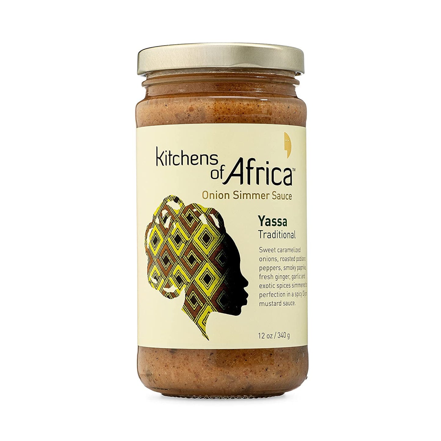 of Africa Yassa Traditional Onion Sauce (12 oz Jar) African Simmer Sauce with Caramelized Onions, Dijon Mustard, Roasted Poblanos and Lime Juice – Vegan & Gluten Free – Cooking Sauce with Bold Flavors