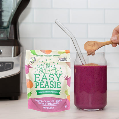 Easy Peasie Organic Vegetable Powder Blends for Picky Eaters | Veggie Additive for Kids (Red 5oz Pouch)