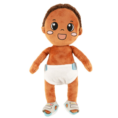 Upbounders Splash Park Baby | Black Brown Boy Doll, Cute Soft Plush Doll Toys, Brown Hair Eyes, Joyfully Diverse Multicultural, Ages 18MO 2 3, 12 inch