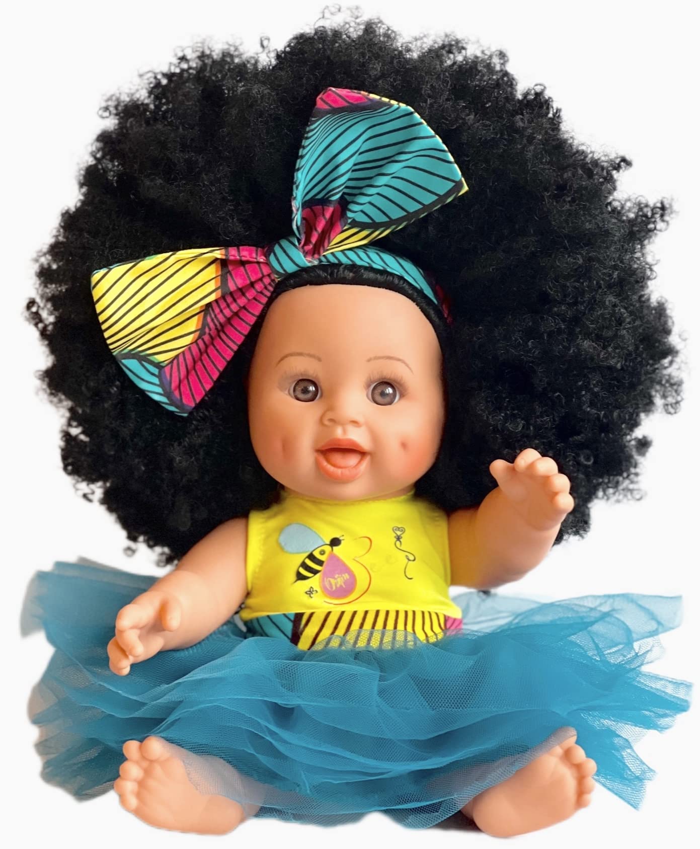 Orijin Bees Dream Love Bee - 12 inch Black Doll, African American Doll, Biracial Doll, Afro Doll, Latino Doll, Curly Hair Doll, Birthday Gift