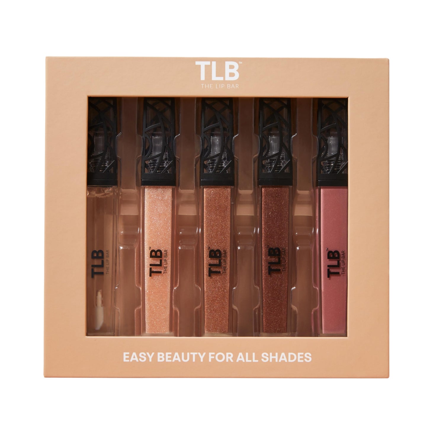 The Lip Bar | Vegan Non-Sticky Lip Gloss | High Shine Finish | 5 Shade Gloss Kit