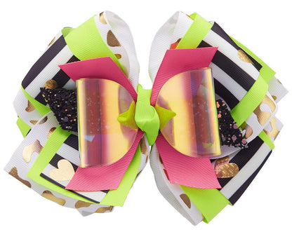 Lily Frilly Electric Dazzle Hair Bow