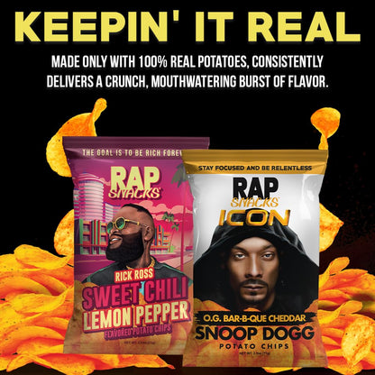 Rap Snacks Featuring Hip-Hop Star Snoop Dogg Cheddar BBQ 2.5 Oz Bags Pack of 6