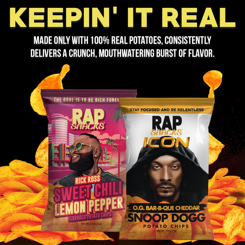 Rap Snacks Lil Baby Bar-B-Quin' With My Honey Heat Potato Chips 2.5 Oz Bags - Pack of 12