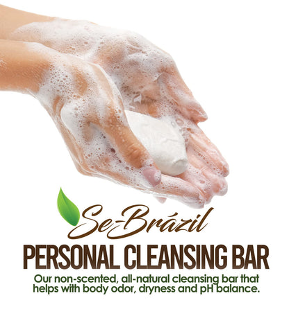 Personal Cleansing Bar by Se-Brázil All Natural Soap-Free Organic Ingredients for Intimate Cleansing and Hydration, Cleansing Bar for Sensitive Skin, Body Odor and pH Balance, Fragrance-Free