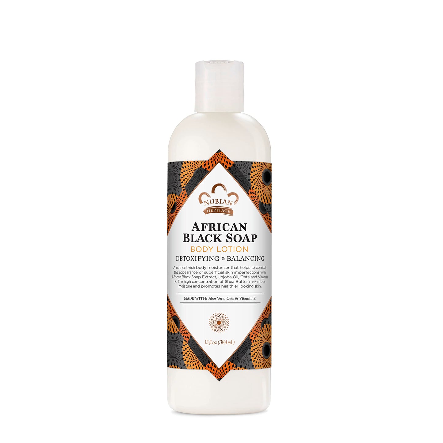 Nubian Heritage Body Lotion African Black Soap for Dry Skin Paraben Free Body Moisturizer, 13 oz