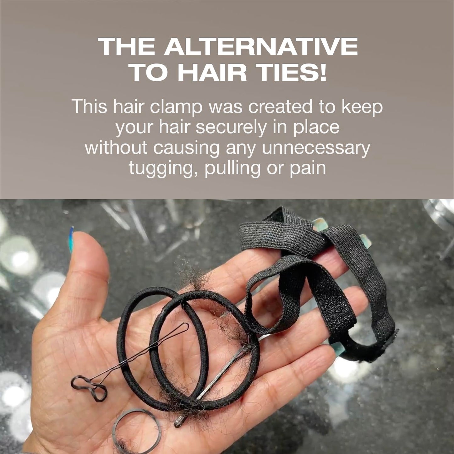 PuffCuff | Mini 2.5" Hair Clamps | For All Natural Thick, Curly, Kinky, Textured, Locs, or Braided Hair | Painless, Damage-Free Styling Tool | Black | 3 Pieces