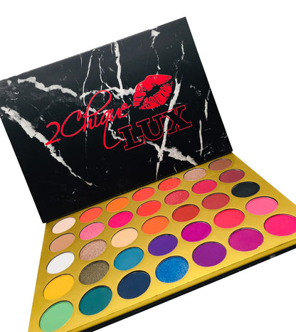 2Chique Boutique Eyeshadow Makeup Palette 35 Matte and Shimmer Colors Long Lasting and High Pigment (Style 40 Marble)