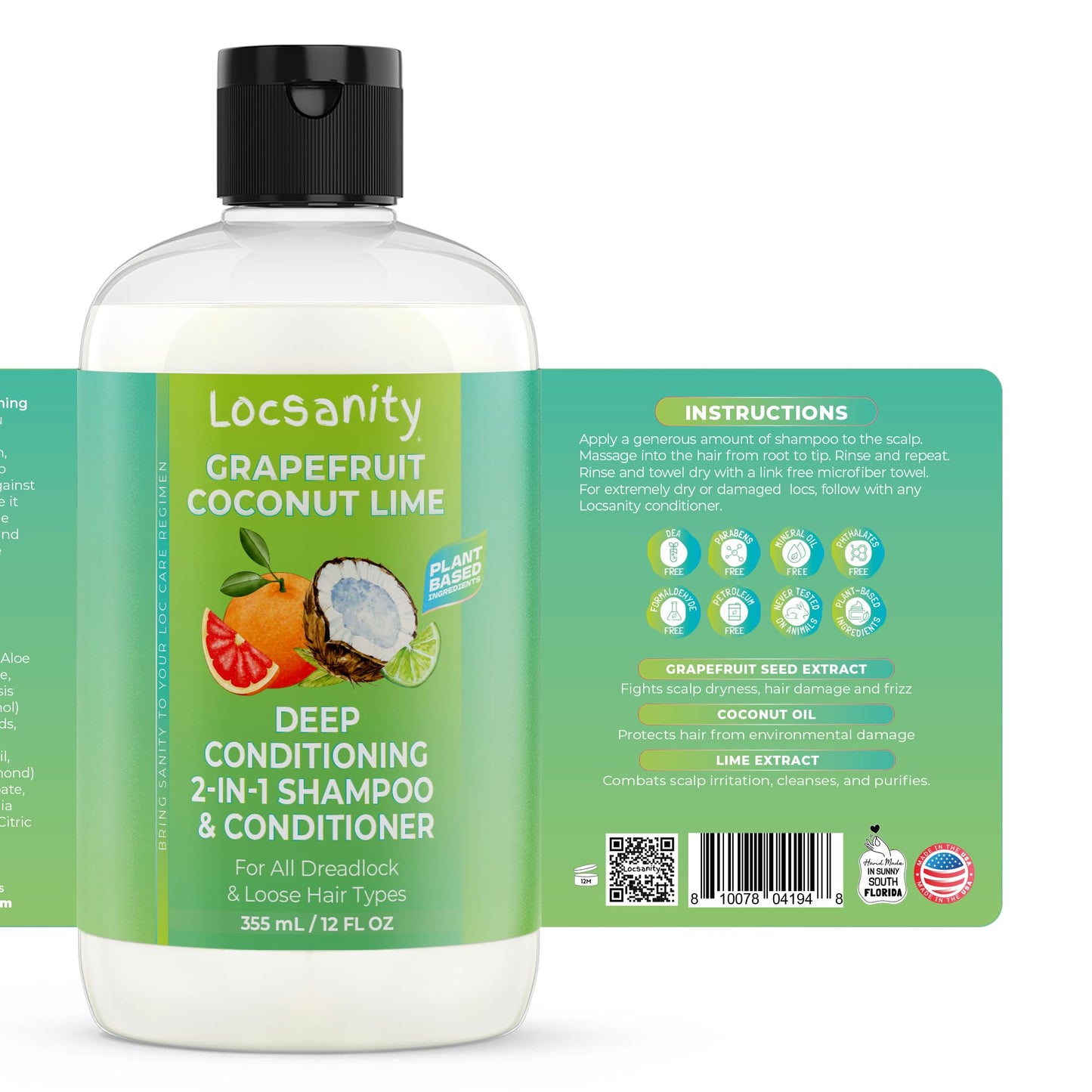 Locsanity Grapefruit Coconut & Lime Moisturizing and Nourishing Shampoo