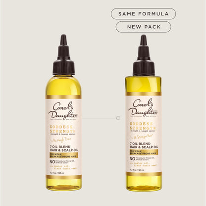 Carol's Daughter Goddess Strength 7 Oil Blend Scalp and Hair Oil for Wavy, Coily and Curly Hair, Hair Treatment with Castor Oil for Weak Hair, 4.2 Fl Oz