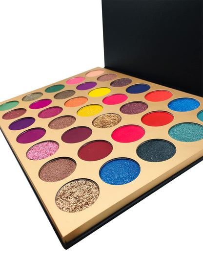 2Chique Boutique Eyeshadow Makeup Palette 35 Matte and Shimmer Colors Long Lasting and High Pigment (Style 42 Black)