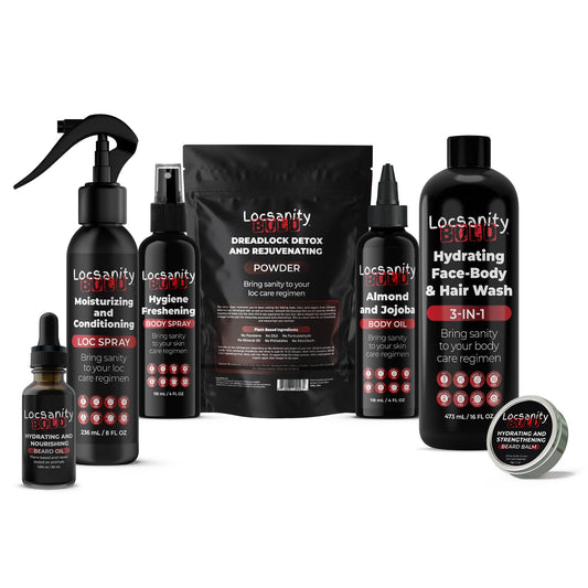 Locsanity BOLD Men's Bundle, Loc Spray, 3-1 Shampoo, Hygiene Spray, Men's Body Oil