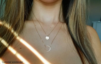 Wild Moonstone Karma Open Circle Necklace, Dainty 14k Gold Filled, Won't Fade