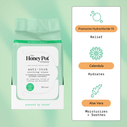 The Honey Pot Company - Feminine Wash & Feminine Wipe Bundle - Includes Ph Balance Feminine Wash and Wipes for Women - Herbal Infused Feminine Care Products - Anti-Itch