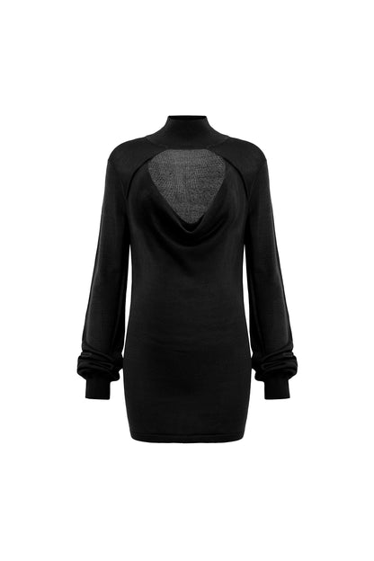 Pantora Women's Sharron Keyhole Turtle Neck Top, Black, Small