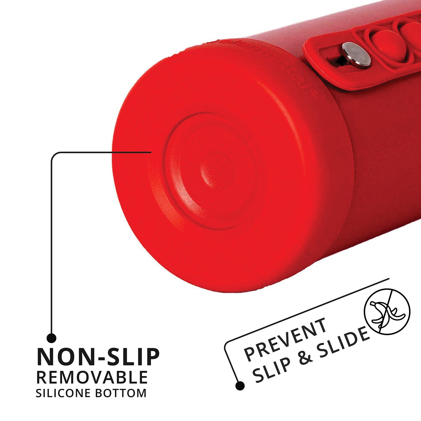 Elemental Iconic Kids Insulated Water Bottle with Straw Lid & Stress Reliever Pop-It Handle, Leak-Proof When Closed Water Bottle Kids - Stainless Steel Water Bottle For Kids, 14oz - Red