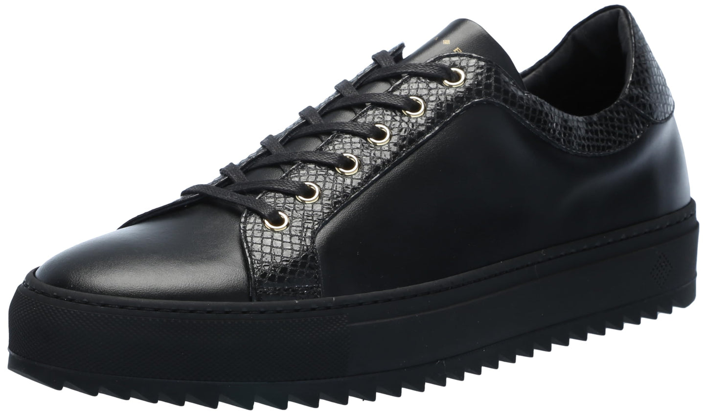 Tiannia Barnes Men's Leather Sneaker, Black, 8