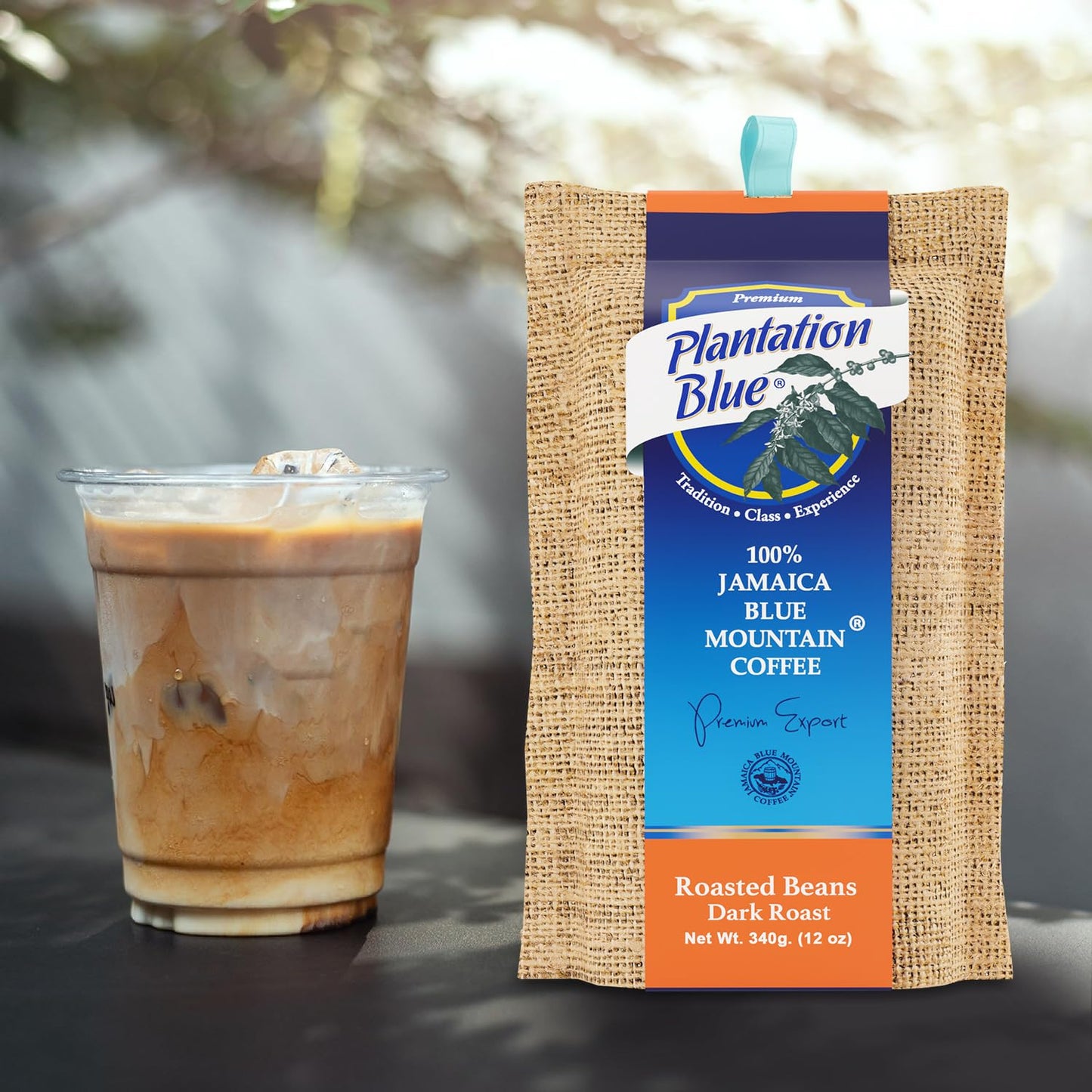 Plantation Blue 100% Jamaica Blue Mountain Coffee - Dark Roasted Coffee Dark Roast (12oz, Dark Roast Beans)