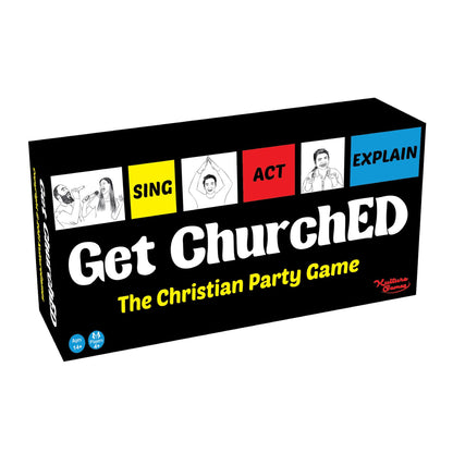 Kulture Games Get ChurchED - The Christian Party Game (Sing, Act/Charades, Explain) - Christian Gifts - Bible Trivia Game - Charades Games for Family & Youth Groups - Christian Cards – Bible Quiz