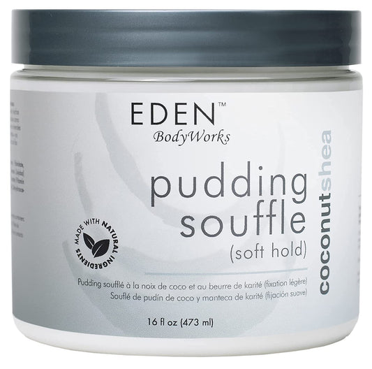 EDEN BodyWorks Coconut Shea Pudding Souffle - Curl Defining Hair Moisturizer with a Soft Hold to Strengthen Hair, Control Frizz & Add Shine - 16 Oz.