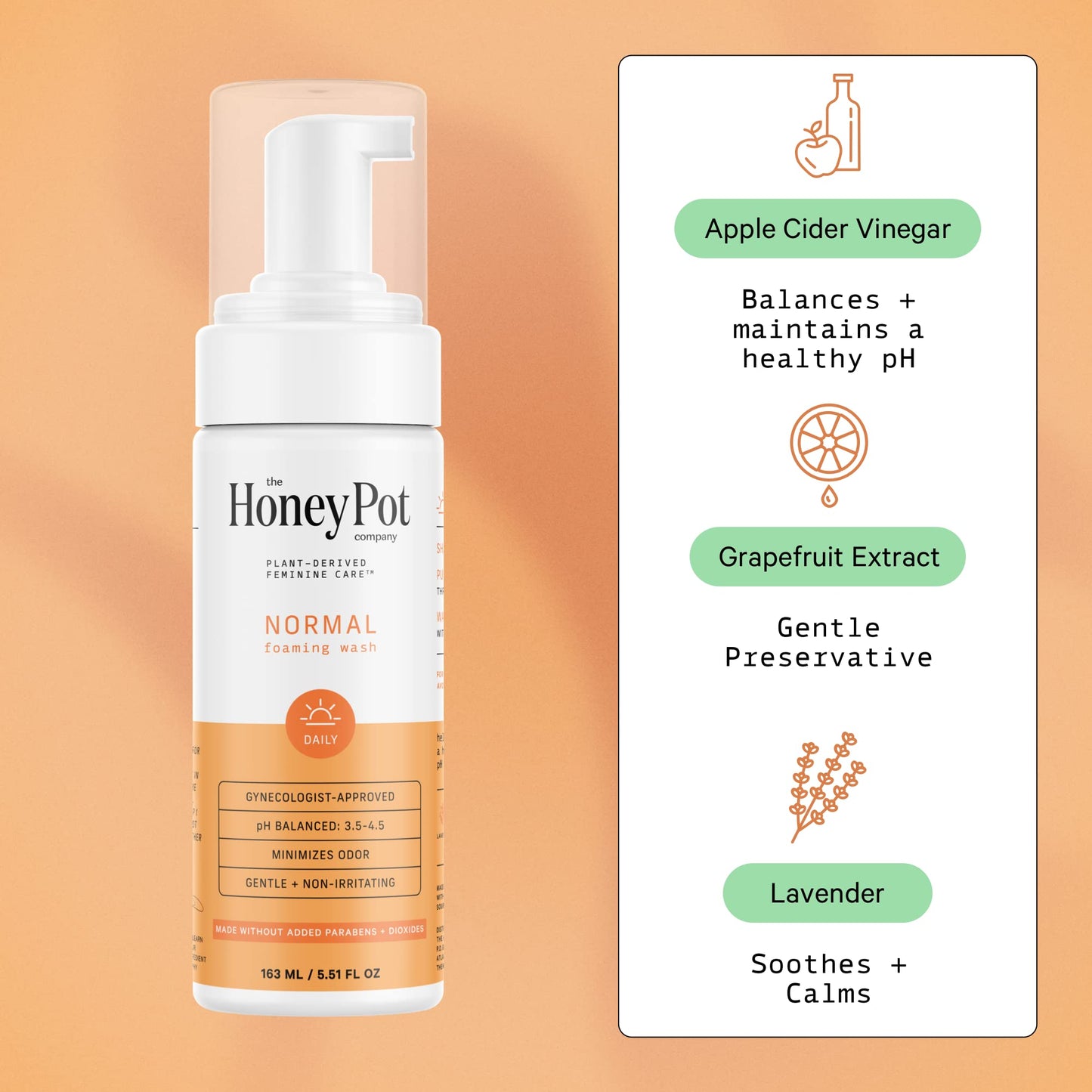 The Honey Pot Company - Feminine Wash & Feminine Wipe Bundle - Includes Unscented Ph Balance Feminine Wash and Wipes for Women - Herbal Infused Feminine Care Products - Normal