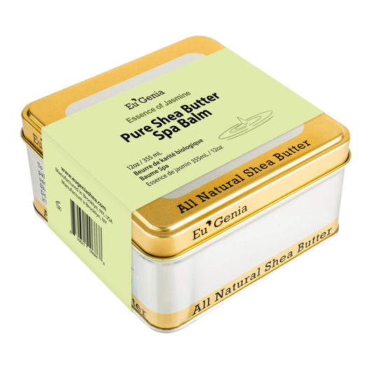 Eu'Genia Anti-Aging Shea Butter Balm: Jasmine, 12 oz, 100% Pure Unrefined Ghanaian Shea, Premium Face & Body Moisturizer for All Skin and Hair Types