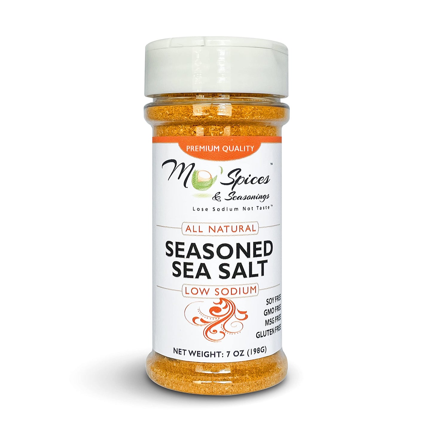 Mo'Spices & Seasonings - Seasoned Sea Salt, Low Sodium, All Purpose - 8 oz bottle