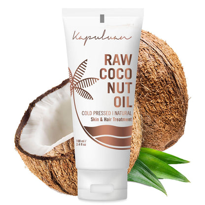 Kapuluan Pure Coconut Oil for Hair, Skin - Raw Extra Virgin Coconut Oil - Pure Unrefined Cold Pressed Oil with MCTs for Body Care or Haircare, Hair Growth, Aceite de Coco Natural, 100ml