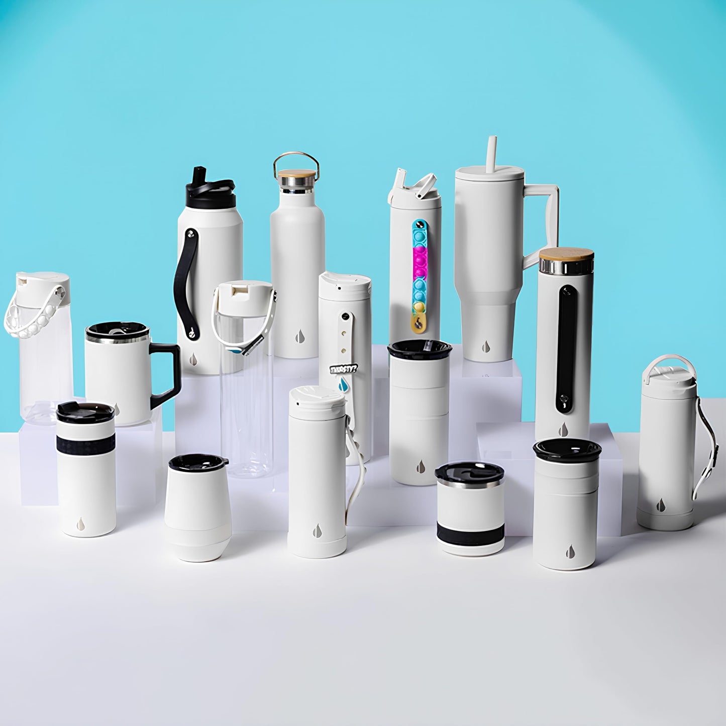 Elemental Artisan Insulated Tumbler, Triple Wall Coffee Travel Mug, Reusable Stainless Steel Coffee Tumbler with Ceramic Lid, Thermal Coffee Cups for Hot (6 Hrs) & Cold (18 Hrs), 12oz - Matte White